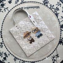 New six-grid Labubu 6-grid geometric diamond bag shoulder bag handbag tote women CLE 34*34cm