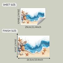 Azure Sea Beach Shell Bathroom Toilet Seat Waterproof Sticker Self-adhesive Decorative Wall Sticker mėlyna