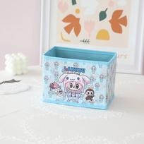 Labubu Beach Cake Boat Rocket Grid Cartoon Pattern Folding Storage Box For Bedroom And Living Room Blue White Hat Fabric