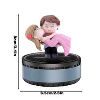 Solar Power Car Fragrance Car Fragrance Diffuser Perfume Car Scents Air Freshener Fragrance Diffuser Hug Figures Car Aromatherap pilka spalva