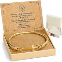 Christian Cross Bracelet With Faith Card Bible Verse God Is Within Her She Will Not Fall Inspirational Gift Stainless Steel Bracelets Help