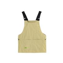 Japanese Style Vest Apron Multiple Pockets Adjustable Resistant Dirt Apron Widened Shoulder Straps Solid Color Cooking Apron žalia