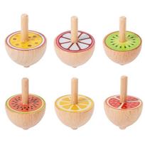 6 vnt. mediniai suktukai žaislai Animacinis vaikystės medinis giroskopas Fidget žaislai Vaikams Montessori Spalvingas suktukas Gimtadienio dovanos
