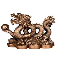 2025 Feng Shui Dragon Statue Attract Wealth Chinese Dragon Figurines Good Luck Auspicious Dragon Statuette Desktop Decoration S tamsiai ruda spalva