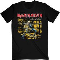Klasikinio roko metalo grupės marškinėliai Iron Maiden Vyriški marškinėliai „Piece of Mind“, Juodi L