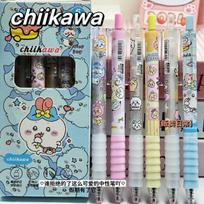 Student 6pcs Chiikawa gel Pen Pencil Set Writing 0.5mm Black Signature Pen Student Stationery  Stationery Gift 6pcs