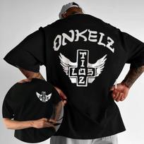 Vokiečių grupė Böhse Onkelz Pasaulinės ekskursijos Marškinėliai Moterims Vyrams Oversized Gatvės Y2K Trumpomis Rankovėmis T-shirt Hip Hop Laisvalaikio Medvilniniai Vyriški Drabužiai S juoda