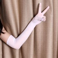 Women Ultra-Thin Seamless Sexy Lace Tight Stocking Long Gloves High Elasticity Transparent  Five-Finger Sunscreen Arm Sleeve One Size