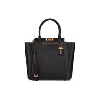 Coach Troupe 26 Leather Tote Bag Women Tote Black 78164-B4BK Basic Set (Bag+Dust Bag)