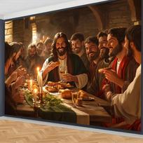 2D spausdinimo Jėzaus Paskutinės vakarienės gobelenas, Krikščioniško tikėjimo drobės spaudinys 47.2x31.5inch/120*80cm