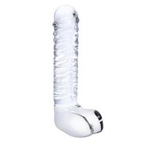 Stiklinis dildo su tekstūra Gals S-L