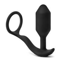 Vibracijos analinis kaištis su varpos žiedu M b-vibe snug & tug