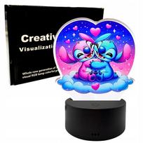 Stitch And Angel Lilo Desk Night Lamp For Kids 3D Led Gift + Remote Control