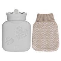 Durable Silicone Hot Water Bottle Mini Knitted Hand Warmer Fillable Leakproof Uterus Warmer Hand Warming pilka