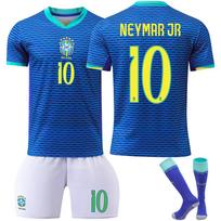 2024-25 Brazilijos išvykos #10 NEYMAR JR Sportinis treniruočių marškinėlių komplektas su kojinėmis Paaugliams Vaikams Suaugusiems Individualus vardas Futbolo aprangos 16