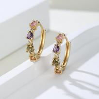 Luxurious and Fashionable Water Droplet Shaped Zircon Circle Hanging Earrings, Zircon Gifts for Women's Banquets and Parties