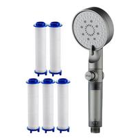 5-Mode Filtered Shower Head High Pressure Adjustable Sprayer with 5 Filters Water Saving Handheld Shower Set for Home RV Dorm