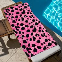 Towel Sauna Gift PoolGym Beach Pink Travel Shower Quick Fashion Print Dry Sports Towels Pattern Leopard Camping Soft W30*H60(CM)