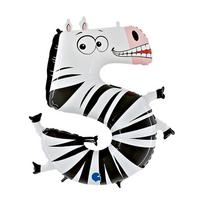 Folinis balionas skaičius 5 - 40cm, zebras (be helio)