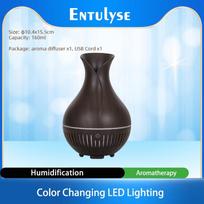Without Cotton Filter Usb Aroma Essential Oil Diffuser Ultrasonic Air Humidifier Wood Grain Led Lights Aroma Diffuser II D Promotion