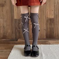 Kawaii Korean Fashion Fashoin Vaikams Blauzdinės Kojinės Mokyklinės lankelis Aukštai Keli Vaikams pavasario Rudens Minkštos Kojinės 3-15Y pilka spalva
