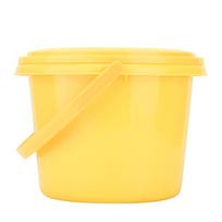Daugiafunkcinis teptukų indelis Plastikinis 2 skyrių kibirėlis su paletėmis spalvoms maišyti(YJ004 yellow