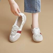 Ballet women's flat summer new lace-up breathable one-pedal white shoes fashion single shoes 35 smėlis