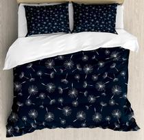 Dandelion Black Modern Style 3D Print Bedding Set Cozy Duvet Cover King Queen Twin Single Size Birthday Gift Adult Bedroom Decor EU Single 135x200cm