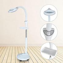 16X Diopter LED Magnifier Lamp with Floor Stand Roller Base, Adjustable Height 23-67 Inch for Facial Care Reading United States