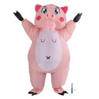 Inflatable Costume Pink Pig Blow Up Halloween Cosplay Dress Jumpsuit Costume For Adults Blow Up Costume Inflatable Doll Costume
