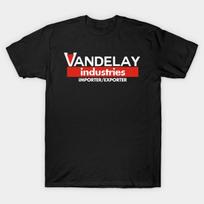 Men Black Print T-shirt Vandelay Industries No-Cut Transfer Paper Print Cotton Tshirt S juoda