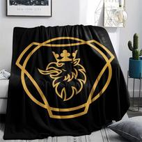 Scania emblema, raštas Flanelinis pledas, Aukštos kokybės Patogus visiems sezonams, Namų dekoras, Šiluma ir jaukumas, Puikiai tinka dovanoms. 80cm x 120cm
