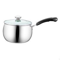 Compact Nonstick Milk Pot with Easy-to-Clean Glass Lid - Perfect for Cooking in Small Kitchens 16cmx8.5cm