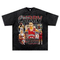 Curry Stephen Curry American Basketball Hiphop Loose Retro Street Short Sleeved Tshirt womens Men Cotton Sports short Sleeve M
