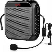 Portable Voice Amplifier With Wired Microphone Headset Rechargeable Speaker Loudspeaker (black)