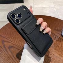 Kortelių laikiklis Piniginė dėklas, skirtas iPhone 17 Air 16 E 15 14 12 13 Mini 11 Pro Max X XS XR Atsparus smūgiams Odinis dangtelis iPhone 13 mini juoda
