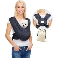 Šunų nešynė mažiems šunims Priekyje nešiojama šunų nešynė-diržas Laisvos rankos Katės nešynė Dydis reguliuojamas Minkšta medvilnė one size juoda