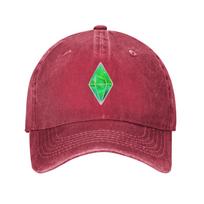 Green plumbob sims 4   Denim Fabric Cap Casual Baseball Caps Adjustable Hat Summer Unisex Baseball Hats One Size