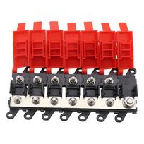 Ac29-6-Way Car Midi Fuse Box Block Holder With 200A Bolt-On Fuses For RV, Car, Boat, Bus kaip parodyta spalva
