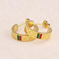 Latest Modish Fashionable Retro Light Luxurious Minimalist Simple Steel Titanium Hoop Piercing Stud Women Wearing Earrings Girl JewelryFashion Stud auksas