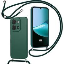 Case for Xiaomi Redmi 15C 4G/5G, Soft Silicone Scratch-Resistant Shockproof with Night Green Lanyard