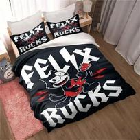 Comforter Cartoon Felix Cat Bed Set Home Decoration For Boy And Girl Feline-Follies Single Double Large Size Comforter (quilt)-EU Single(135*200cm)3pcs