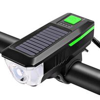 USB įkraunamas saulės energija varomas dviračio žibintas su maitinimo indikatoriumi Dviračio priekinis žibintas Važiavimo dviračiu saugumas raudona