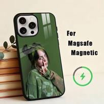 B-Billie Eilish telefono dėklas, skirtas iPhone17,16,15,14,13,12,11 Plus,Pro, magnetinis, su Magsafe belaidžiu įkrovimu iPhone16PRO