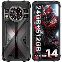CUBOT Kingkong 9 Atsparus išmanusis telefonas, 24GB+512GB Išmanusis telefonas 10600 mAh/33 W, 120 Hz 6,58  FHD+, 100 MP+24 MP Naktinis matymas, 1,35  Mini ekranas/IP68/OTG/NFC juoda