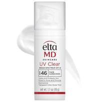 EltaMD UV Clear veido apsauginis kremas nuo saulės SPF 46, be riebalų, su cinko oksidu, dermatologų rekomenduojamas, baltas