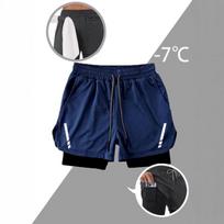 Men's 2-in-1 Running Shorts, Quick-Dry Athletic Shorts with Liner and Phone Pocket S