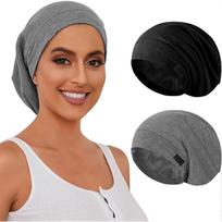 Šilkinė miego kepuraitė moterims, reguliuojama šilkiniu satinu pamušta miego kepurė, šilkinis plaukų apvyniojimas, laisva kepurė-beanie