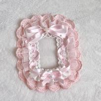 Kawaii DIY Card Holder with Ribbon Anime Lace Photocard Case Lolita Handmade Photo Protector Case Card