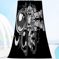 Cartoon Space Astronaut Beach Towels Shower Towel Sauna Travel Spa Microfiber Quick Dry Gym Accessories Cute Room Decor W40*H60(CM)
